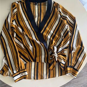 Windsor Mustard and Navy Striped Blouse